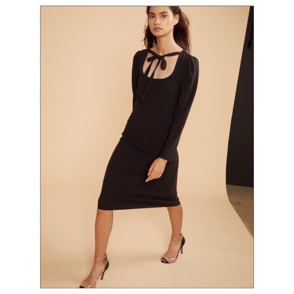 Nwt Cynthia Rowley Waverly Crepe Tie Neck Dress - Picture 4 of 12